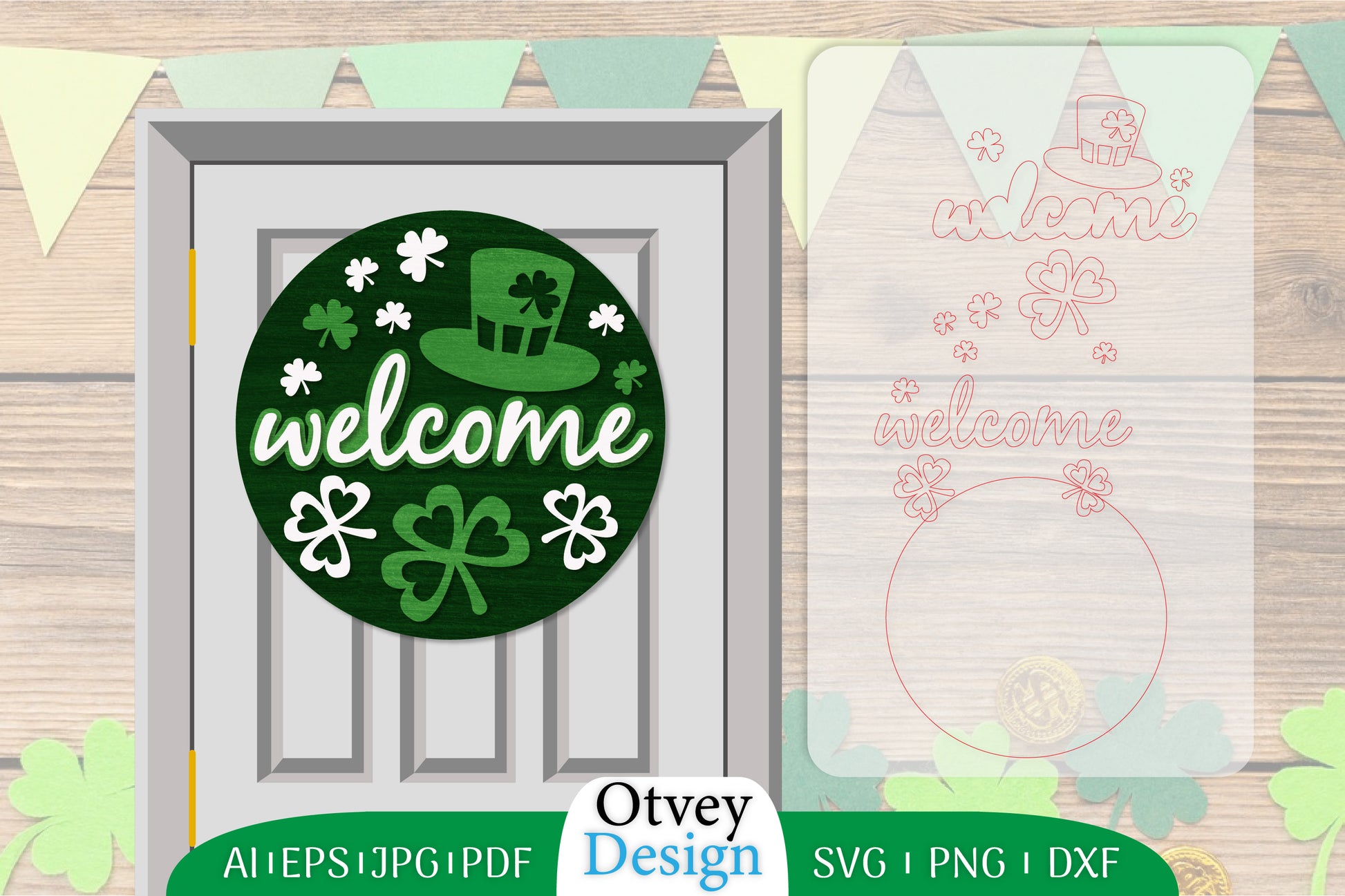 St. Patrick's Day Door Hanger SVG Bundle 3 - CraftNest - Digital Crafting and Art