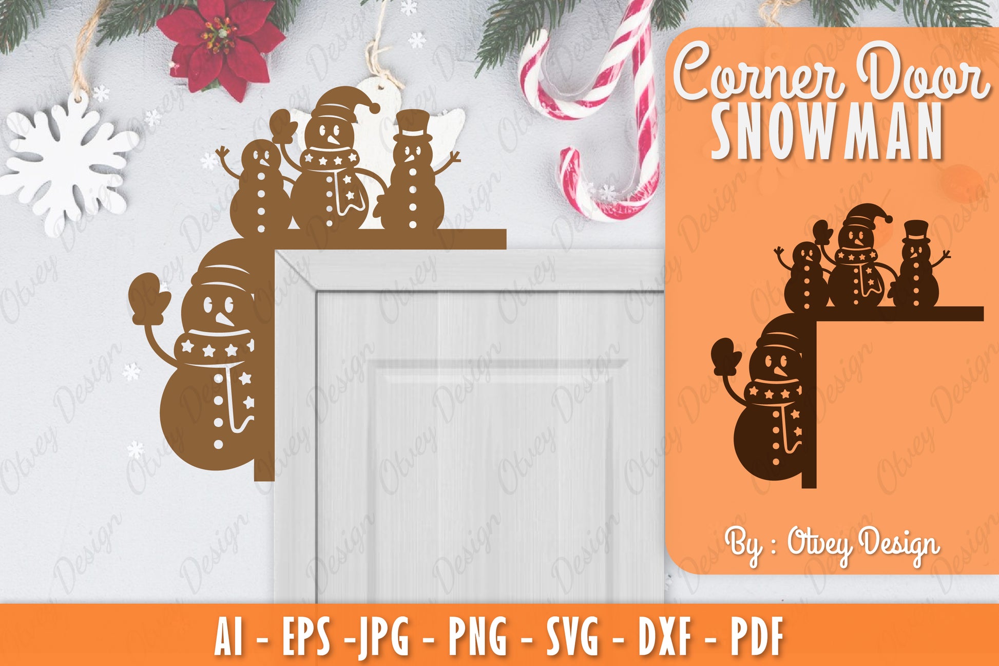 Snowman Door Corner Lasercut SVG Bundle 13 - CraftNest - Digital Crafting and Art