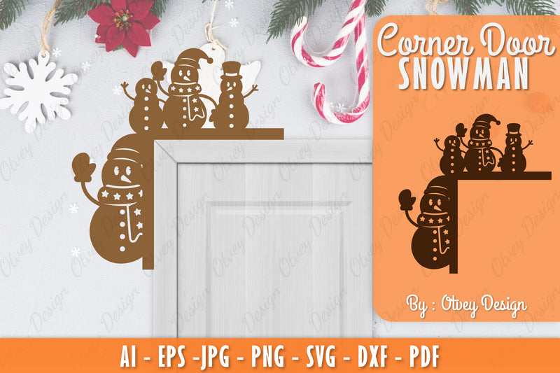 Snowman Door Corner Lasercut SVG Bundle 13 - CraftNest - Digital Crafting and Art