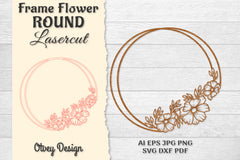Frame Flower Round Lasercut SVG Bundle 2 - CraftNest - Digital Crafting and Art