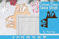 Christmas Santa Sleigh Door Corner Lasercut SVG Bundle 3 - CraftNest - Digital Crafting and Art