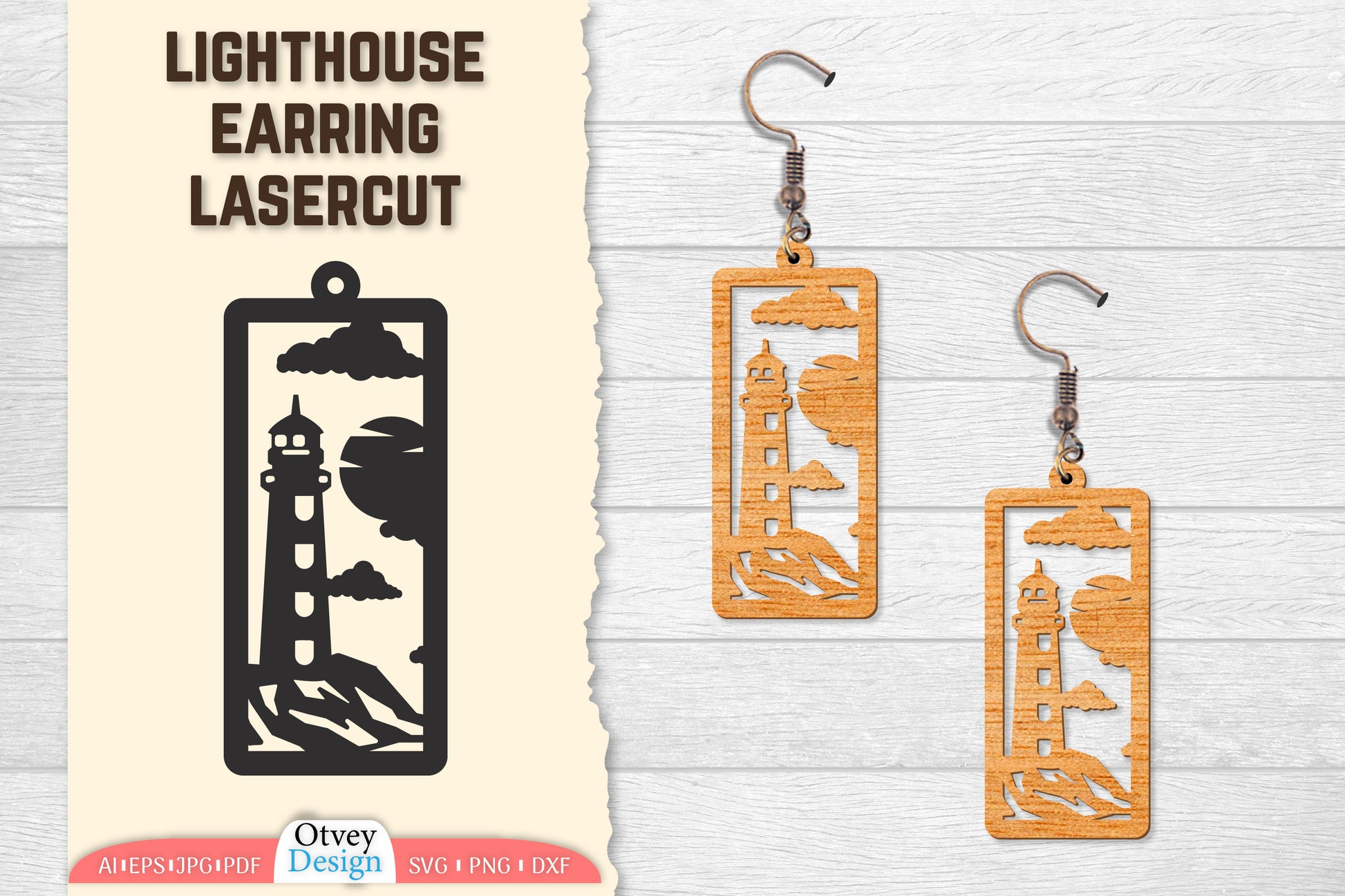 Lighthouse Earring Lasercut SVG Bundle 41 - CraftNest - Digital Crafting and Art