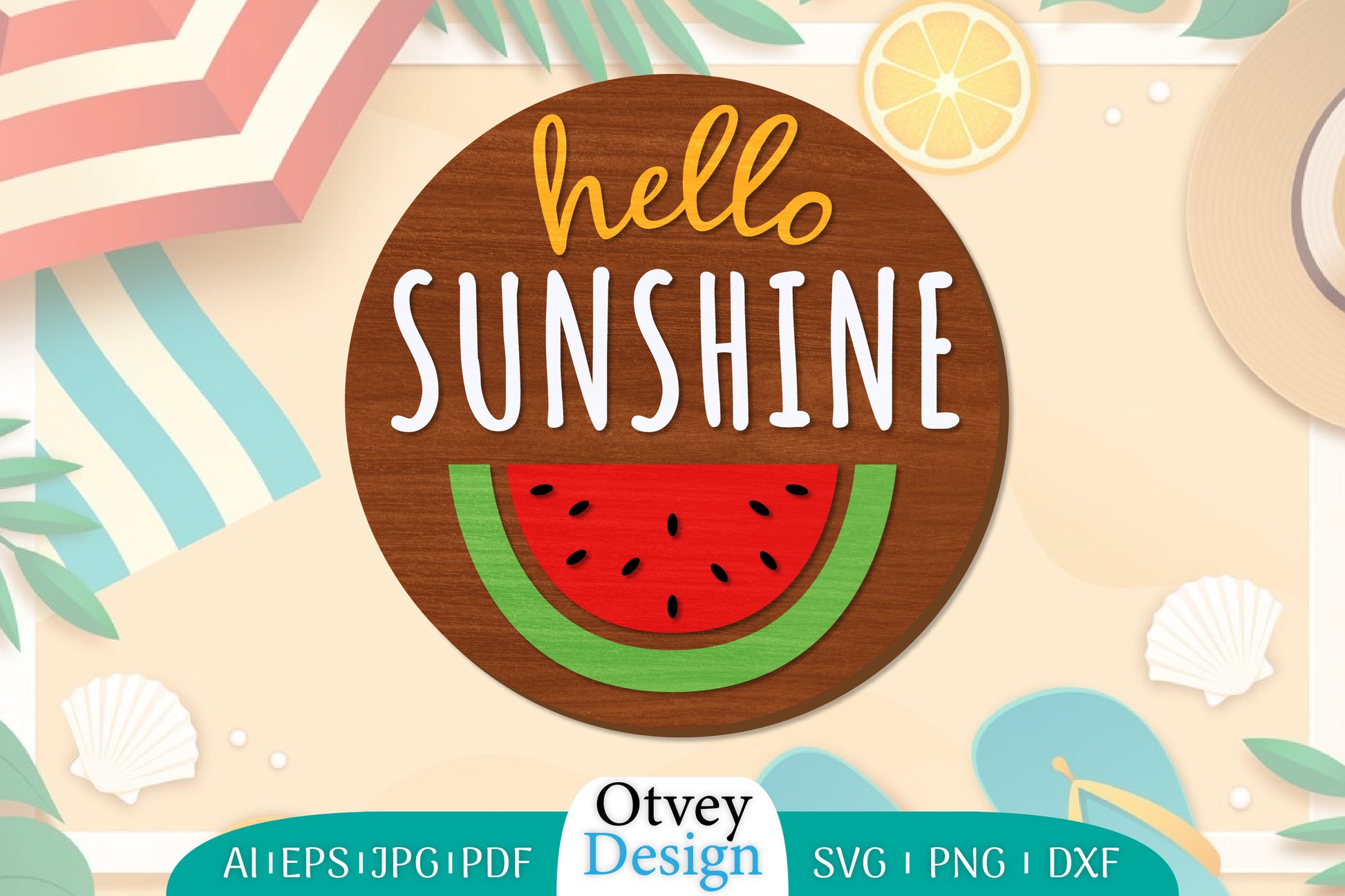 Summer Round Door Hanger SVG Bundle 5 - CraftNest - Digital Crafting and Art