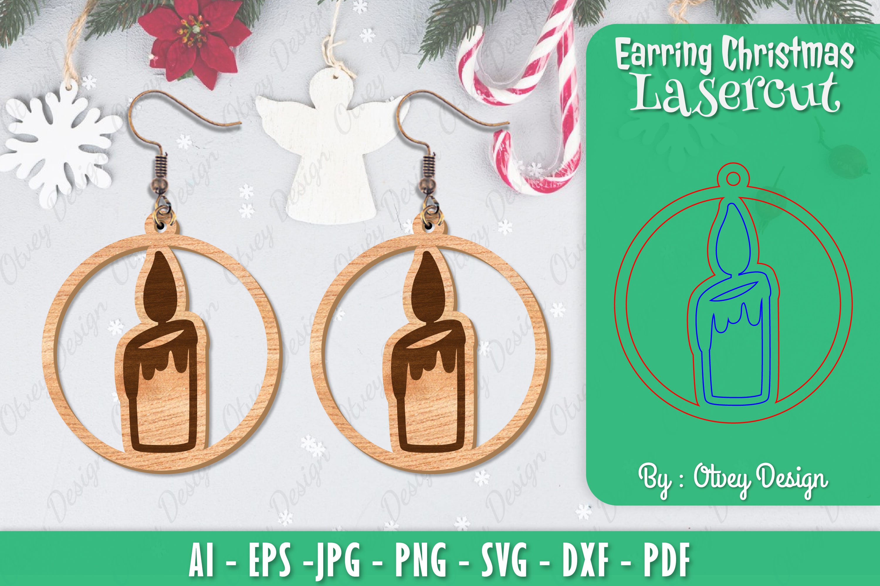 Christmas Earrings SVG Bundle