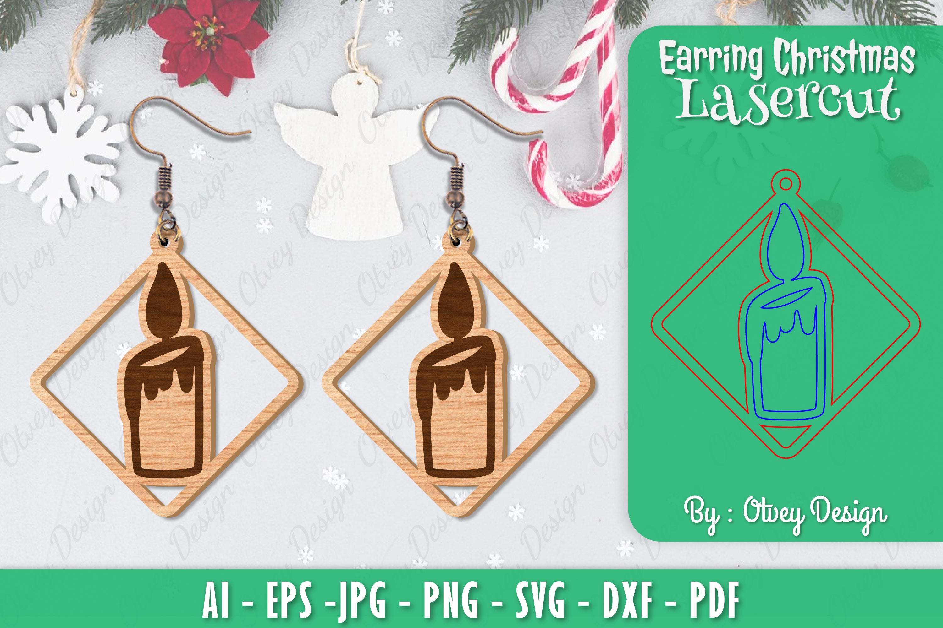 Christmas Earrings SVG Bundle