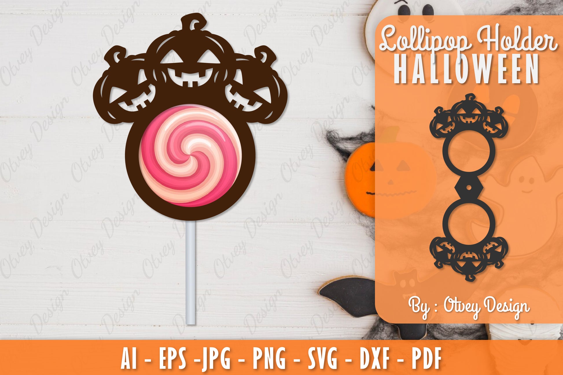 Halloween Lollipop Holder SVG Bundle 12 - CraftNest - Digital Crafting and Art