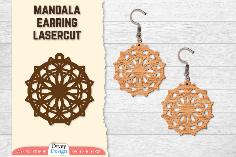 Earring Mandala Lasercut SVG Bundle 2 - CraftNest - Digital Crafting and Art