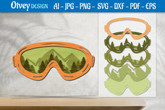 Mountain Scene Goggles Layered Lasercut SVG Bundle 3 - CraftNest - Digital Crafting and Art