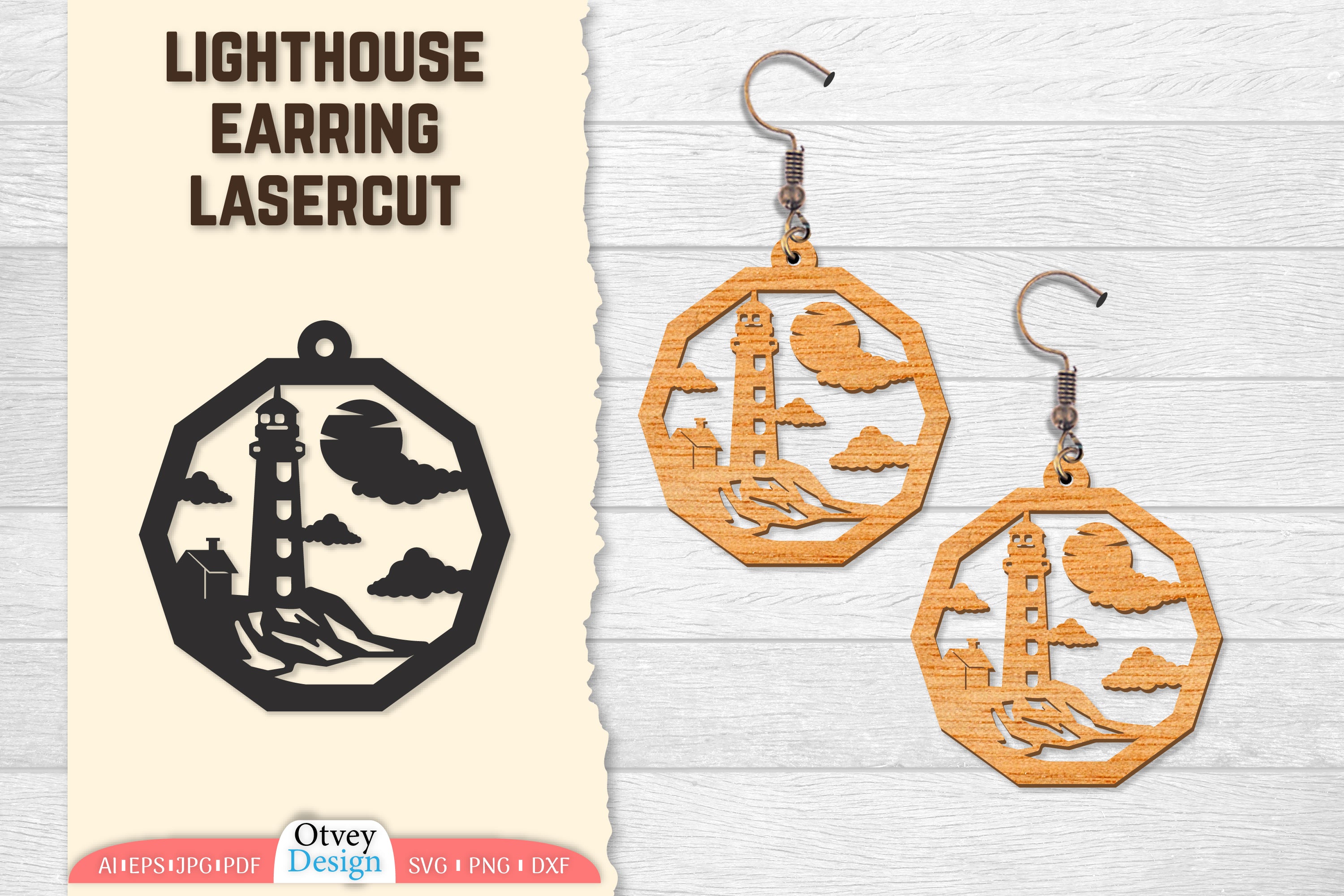 Lighthouse Earring Lasercut SVG Bundle 76 - CraftNest - Digital Crafting and Art
