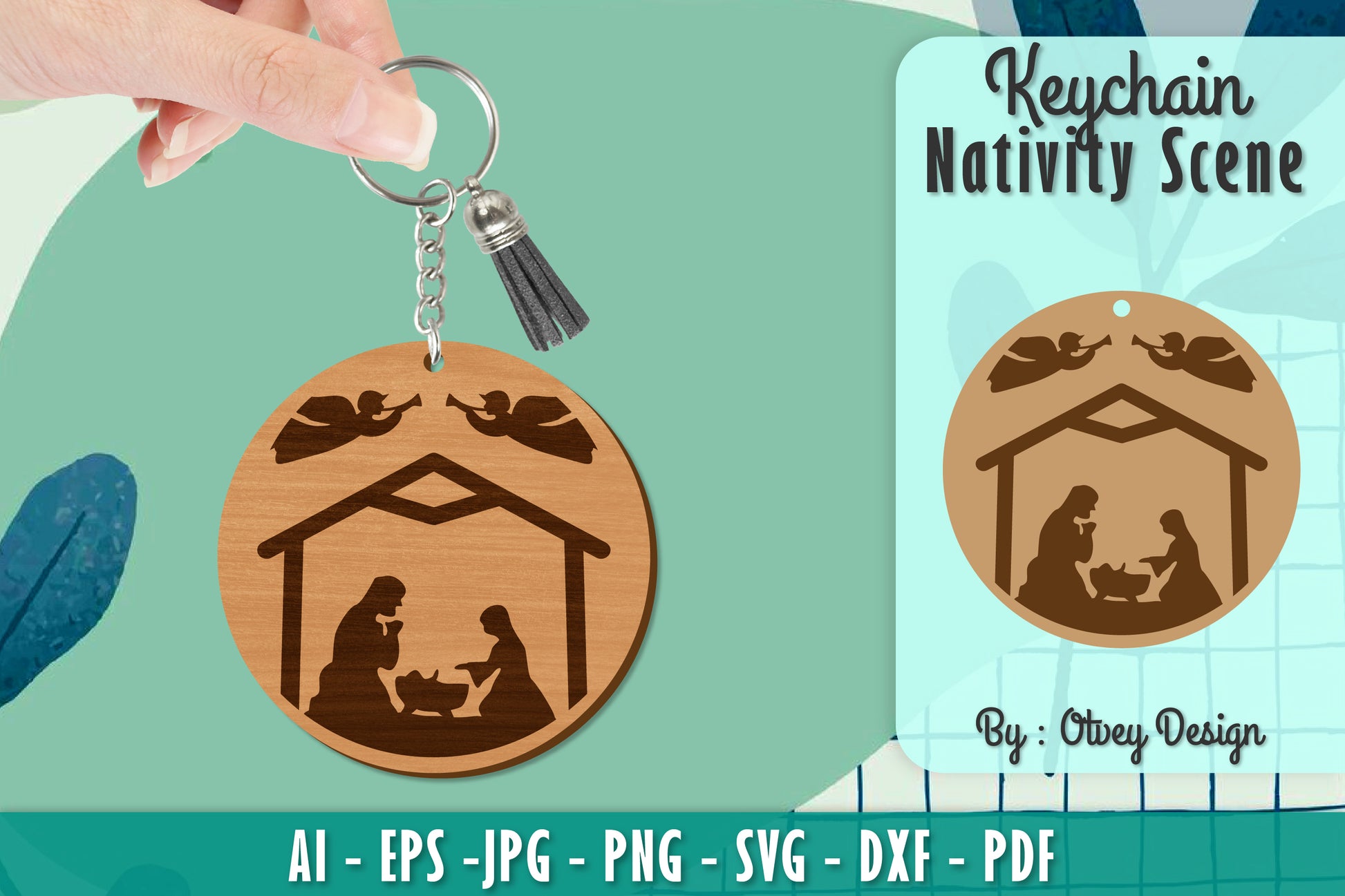 Nativity Scene Keychain SVG Bundle 2 - CraftNest - Digital Crafting and Art