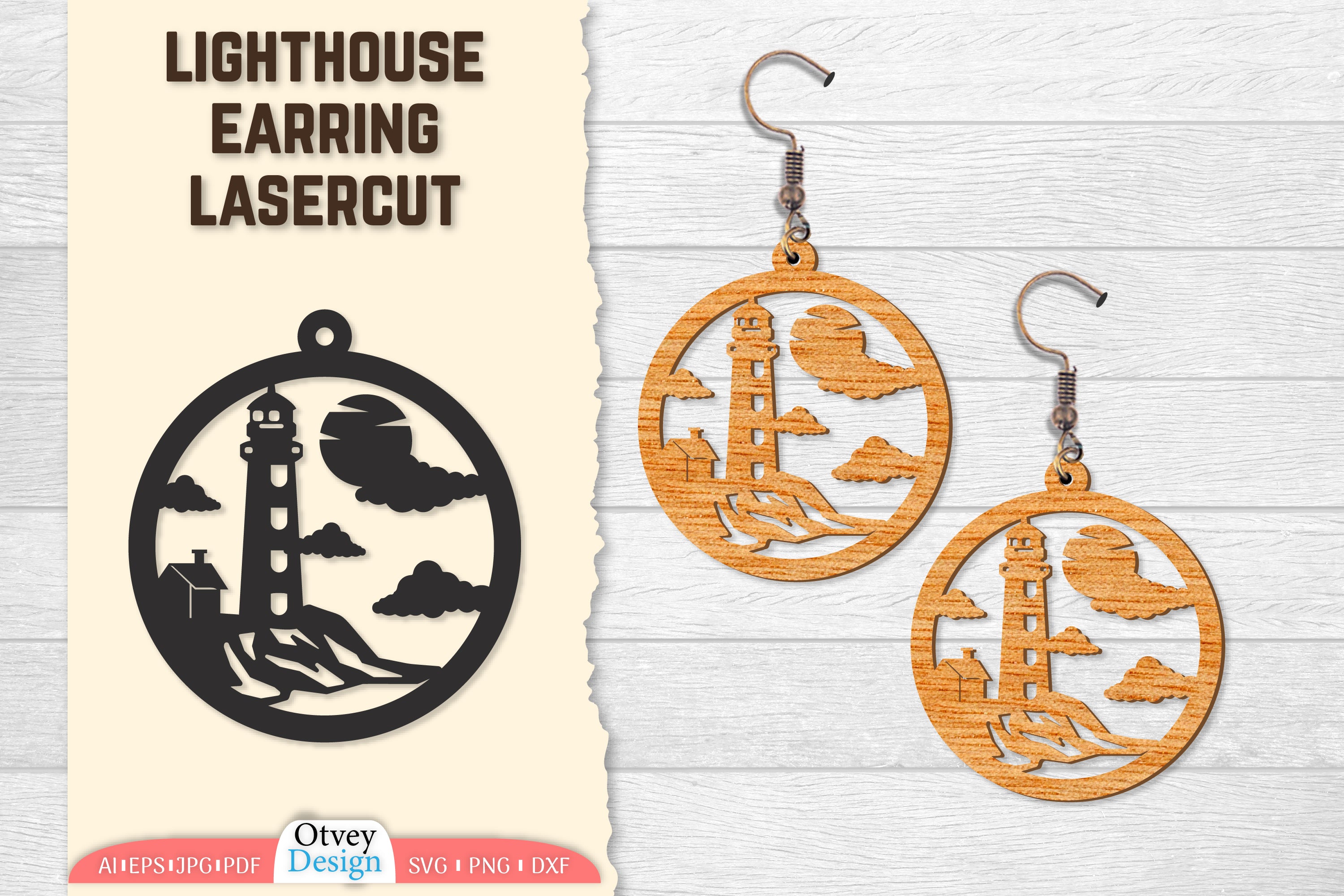 Lighthouse Earring Lasercut SVG Bundle 17 - CraftNest - Digital Crafting and Art