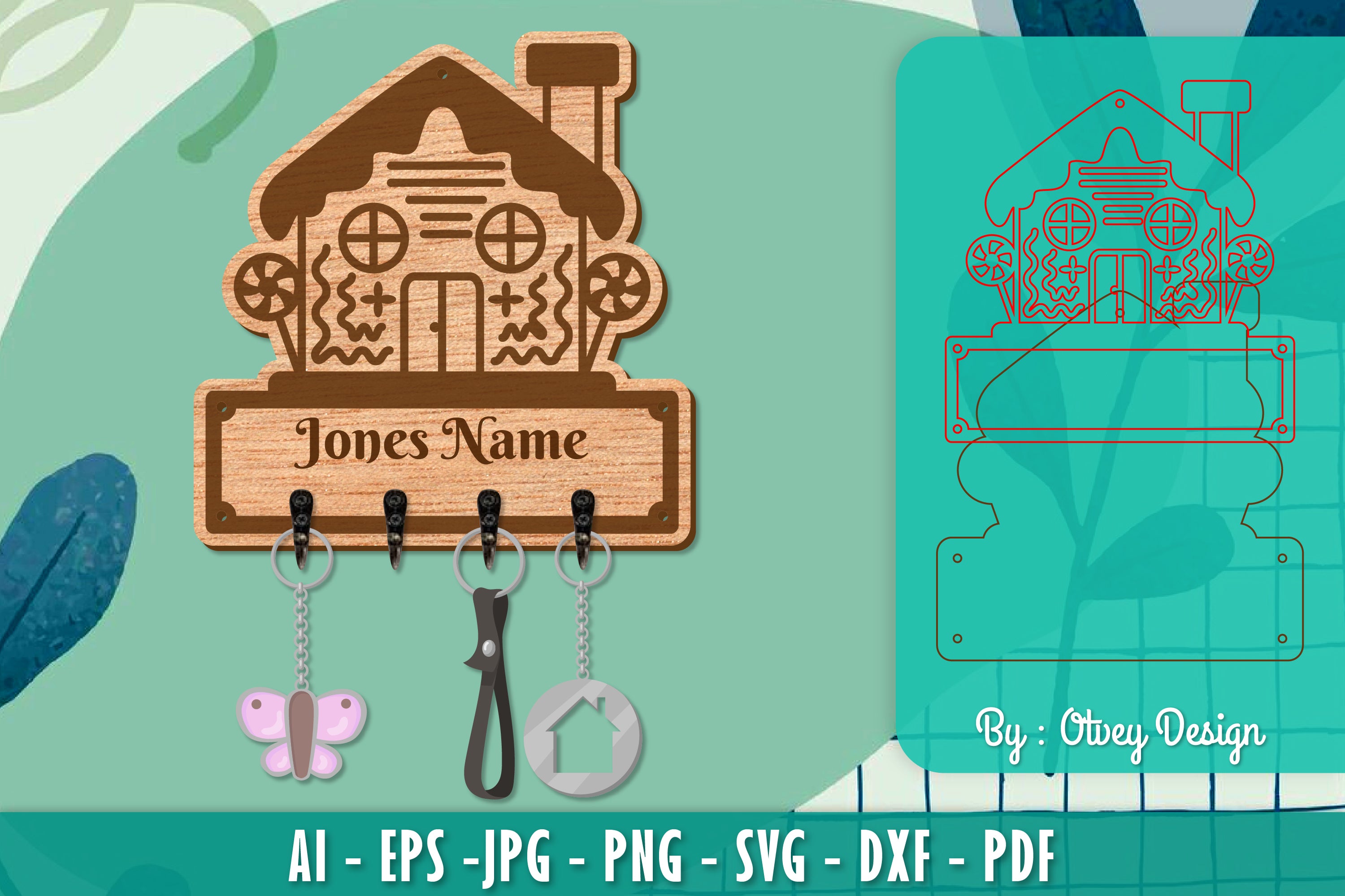 Christmas Family Keychain Home Key Holder SVG Bundle 5 - CraftNest - Digital Crafting and Art