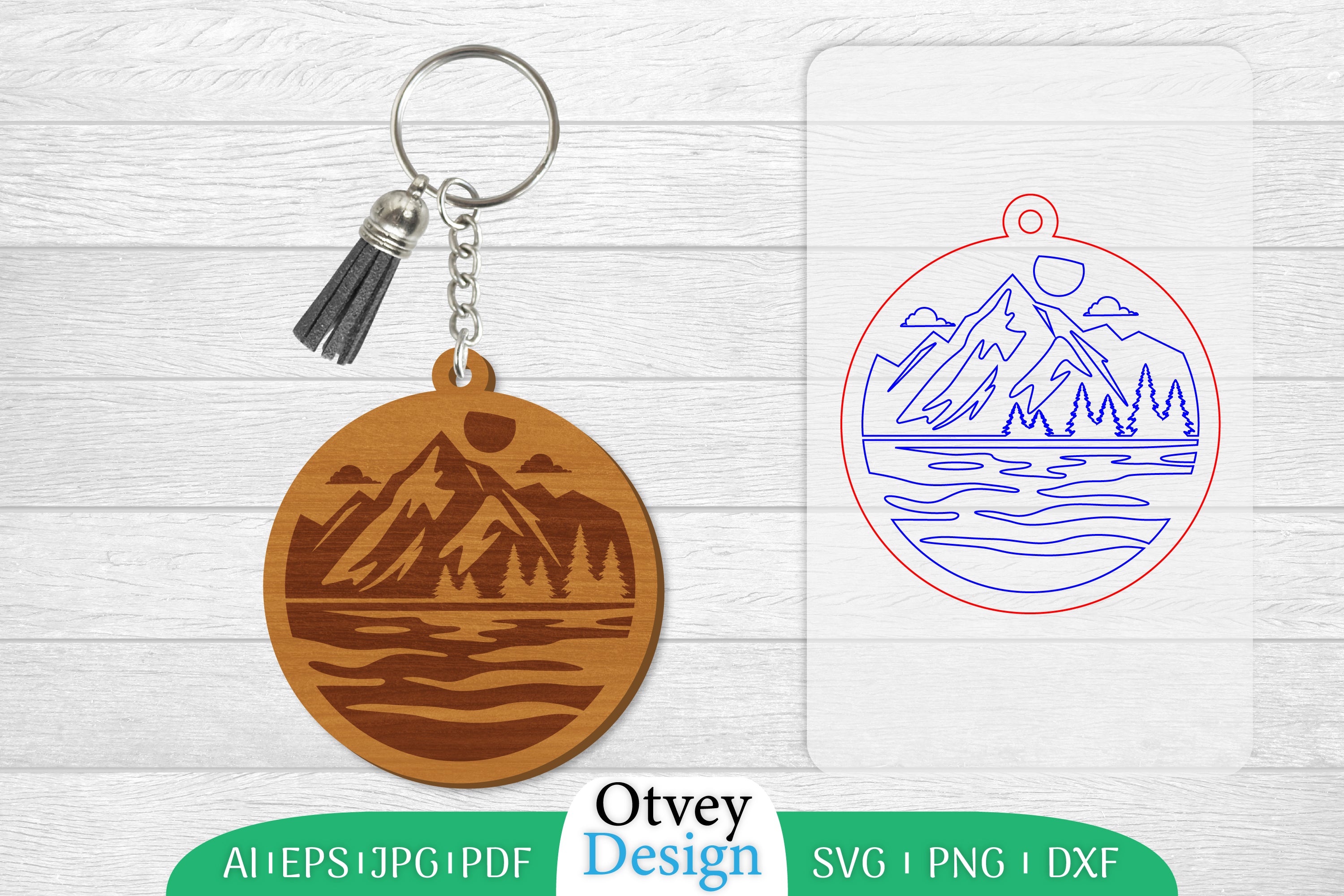 Keychain Sunset Mountain Lasercut SVG Bundle 11 - CraftNest - Digital Crafting and Art