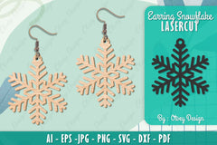 Snowflake Earring Lasercut SVG Bundle 9 - CraftNest - Digital Crafting and Art