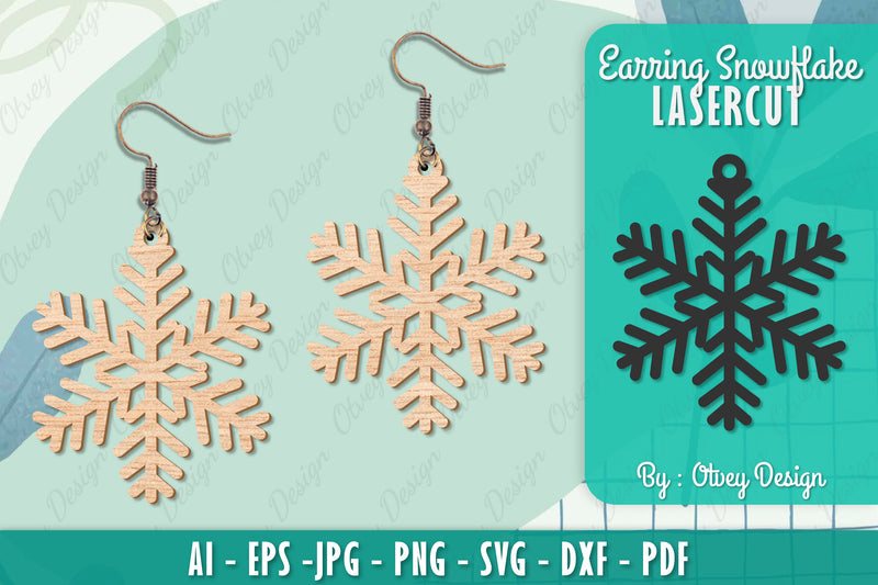 Snowflake Earring Lasercut SVG Bundle 9 - CraftNest - Digital Crafting and Art
