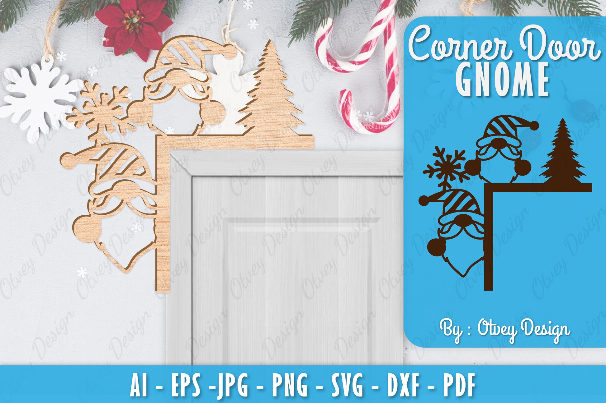 Christmas Gnome Door Corner Lasercut SVG Bundle 2 - CraftNest - Digital Crafting and Art