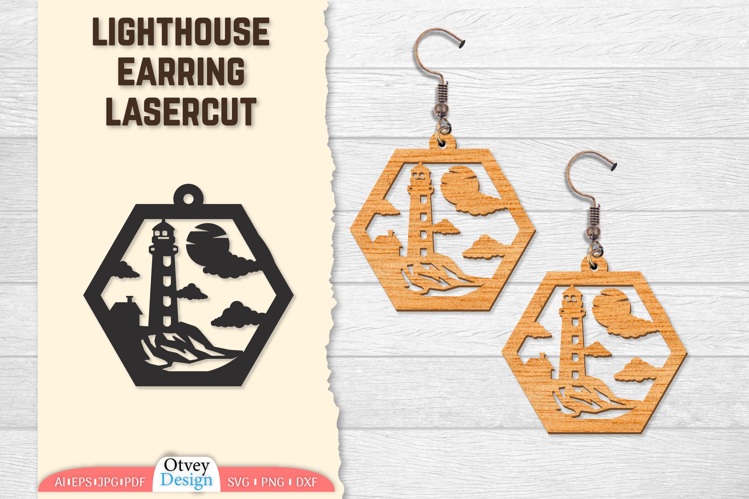 Lighthouse Earring Lasercut SVG Bundle 53 - CraftNest - Digital Crafting and Art