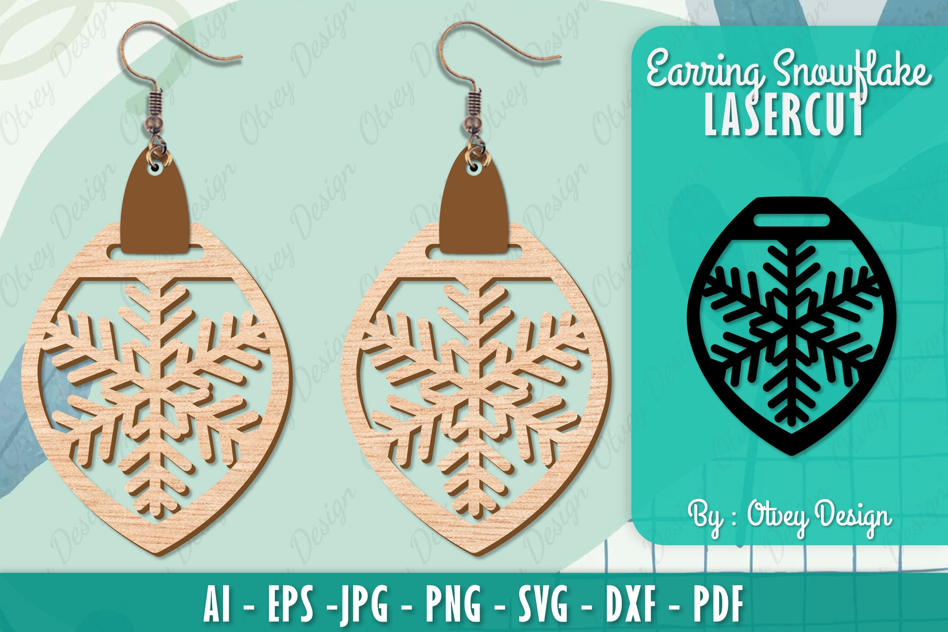 Snowflake Earring Lasercut SVG Bundle 153 - CraftNest - Digital Crafting and Art