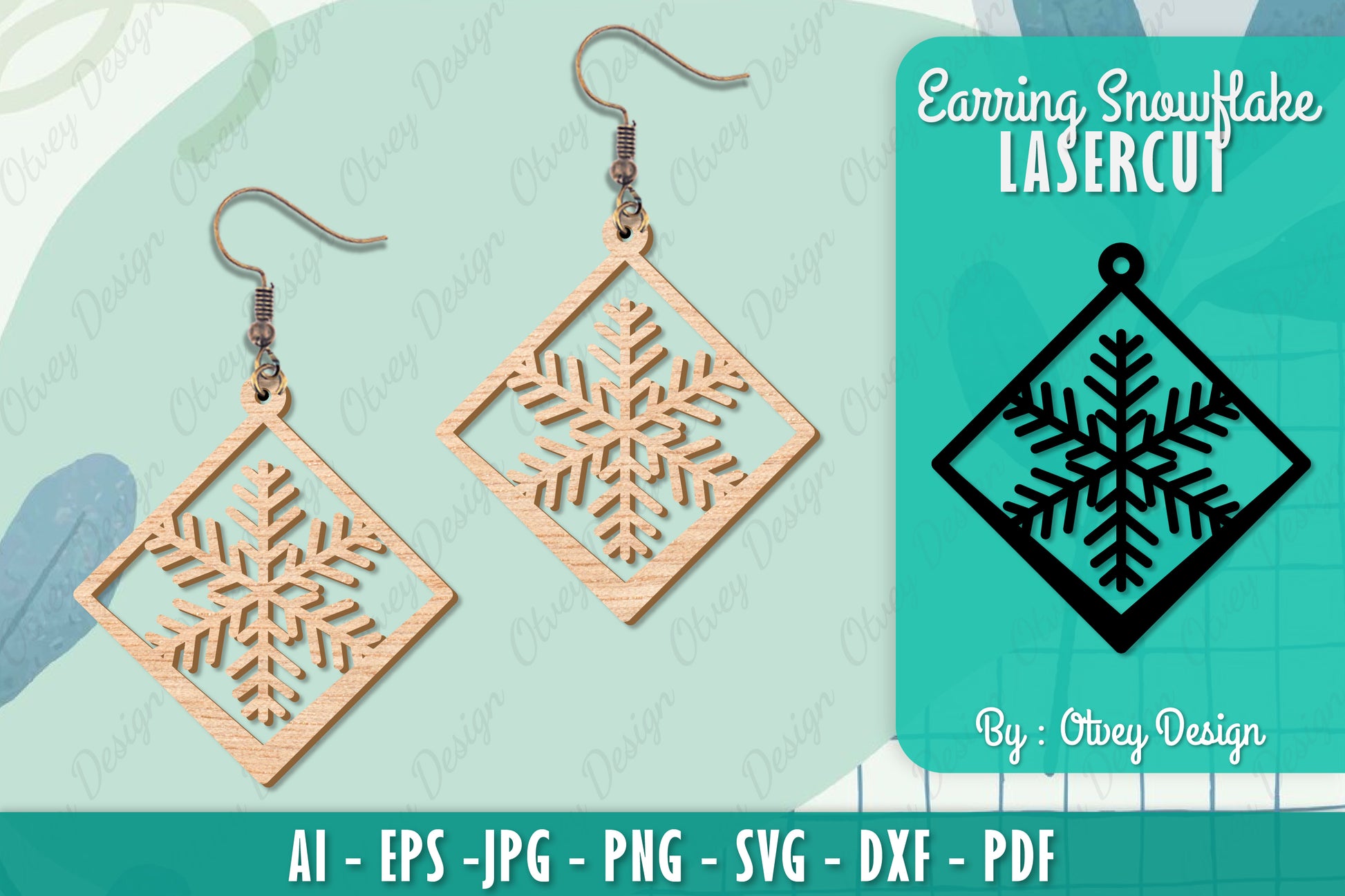 Snowflake Earring Lasercut SVG Bundle 121 - CraftNest - Digital Crafting and Art