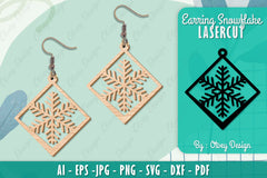 Snowflake Earring Lasercut SVG Bundle 121 - CraftNest - Digital Crafting and Art