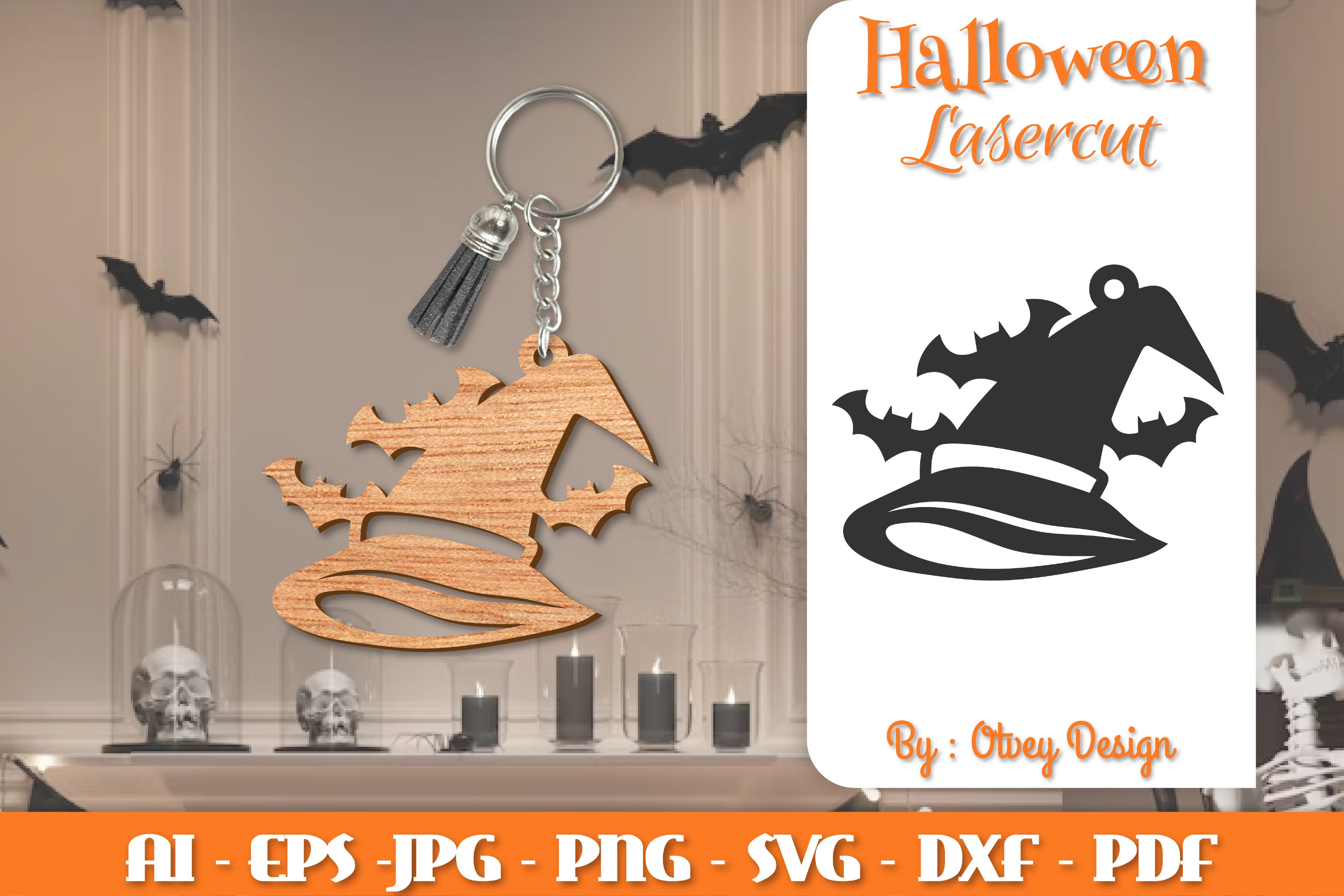 Keychain Halloween Lasercut SVG Bundle 244 - CraftNest - Digital Crafting and Art