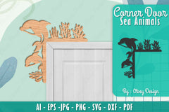 Sea Animals Door Corner Decoration SVG Bundle 4 - CraftNest - Digital Crafting and Art