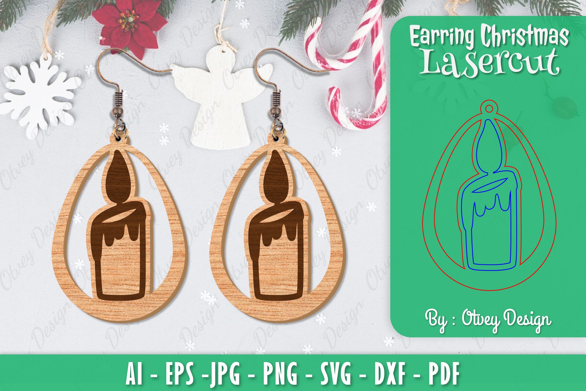 Christmas Earrings SVG Bundle 89 - CraftNest - Digital Crafting and Art