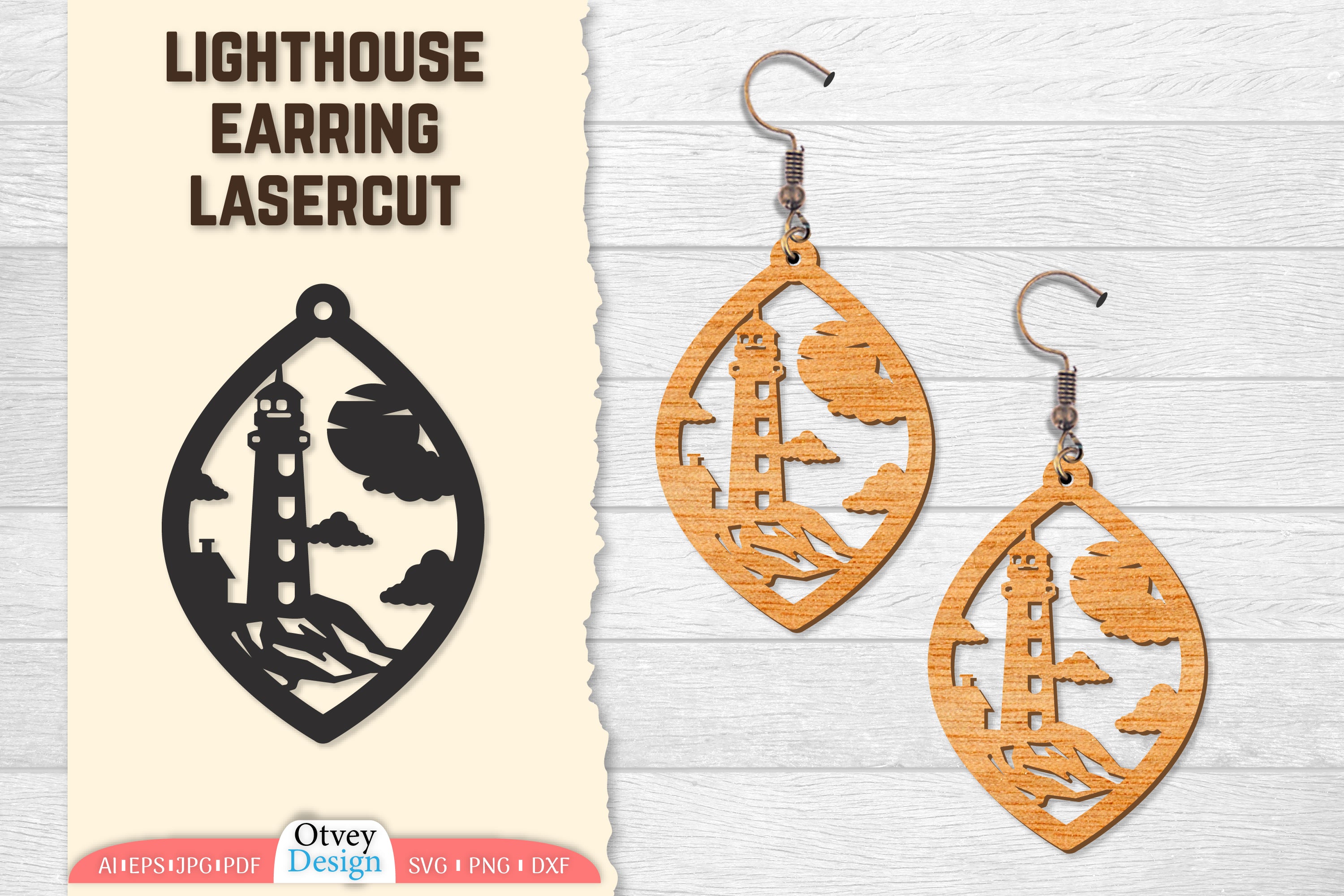 Lighthouse Earring Lasercut SVG Bundle 29 - CraftNest - Digital Crafting and Art