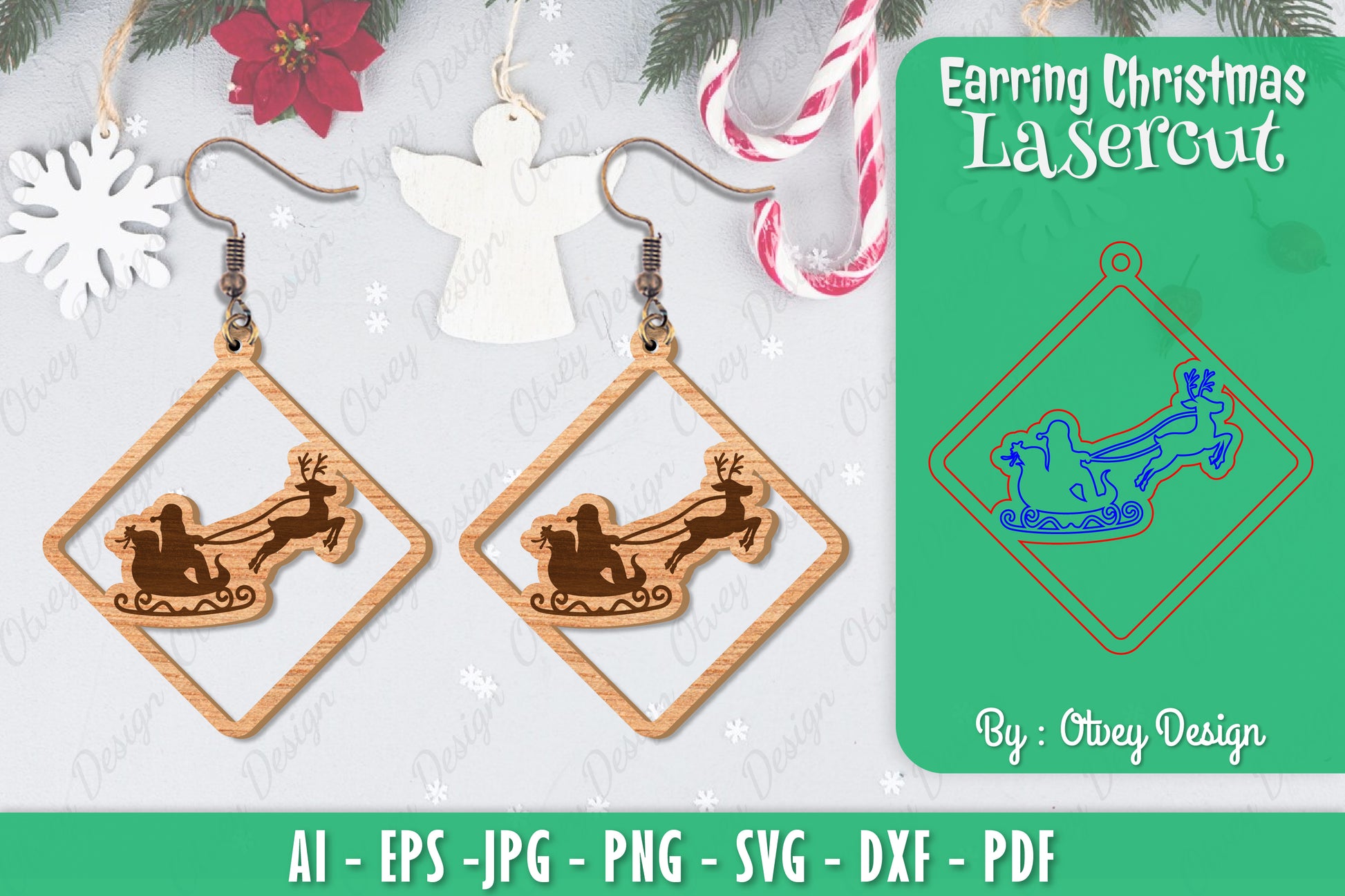 Christmas Earrings SVG Bundle 11 - CraftNest - Digital Crafting and Art
