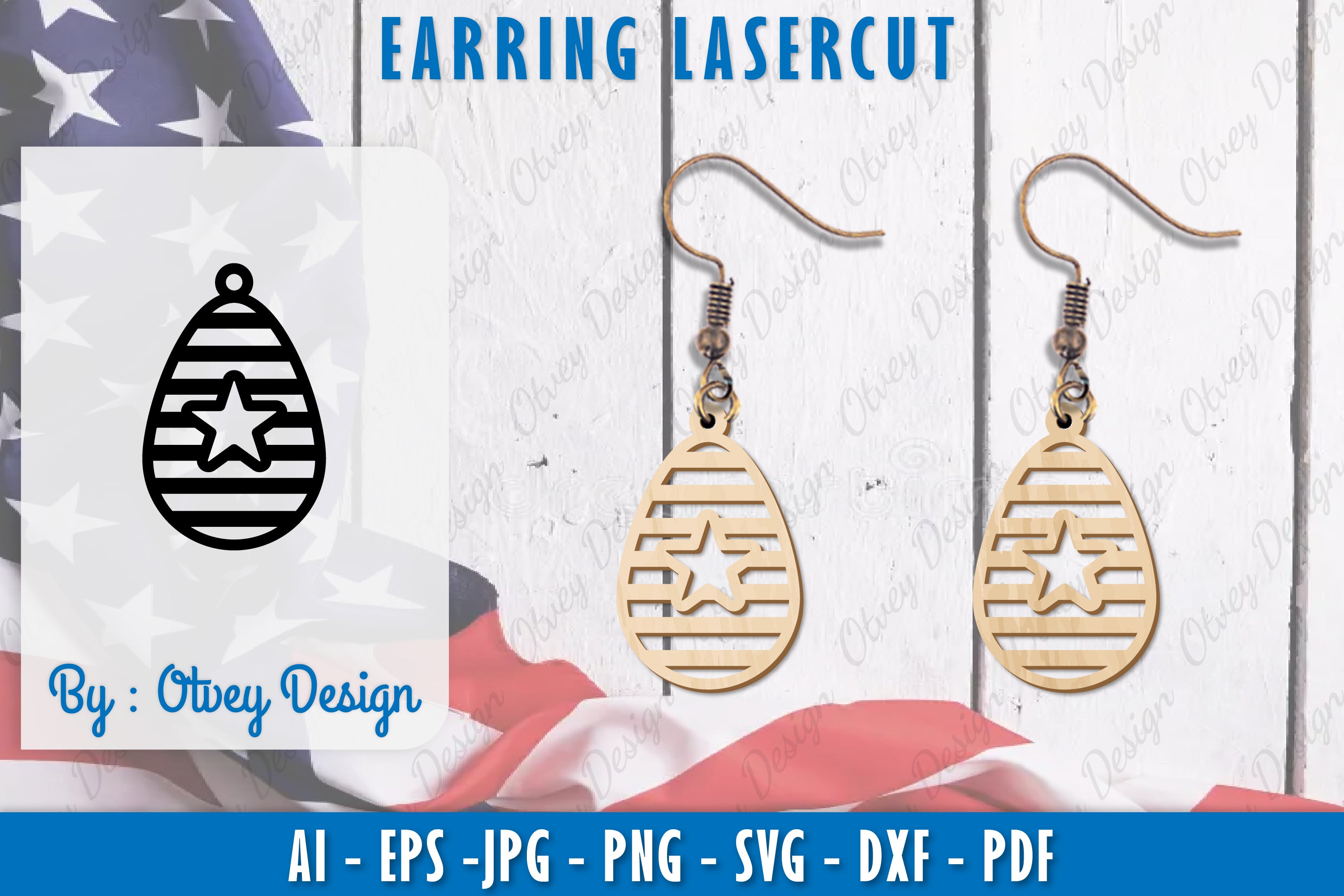 4th of July Earring SVG Bundle 24 - CraftNest - Digital Crafting and Art