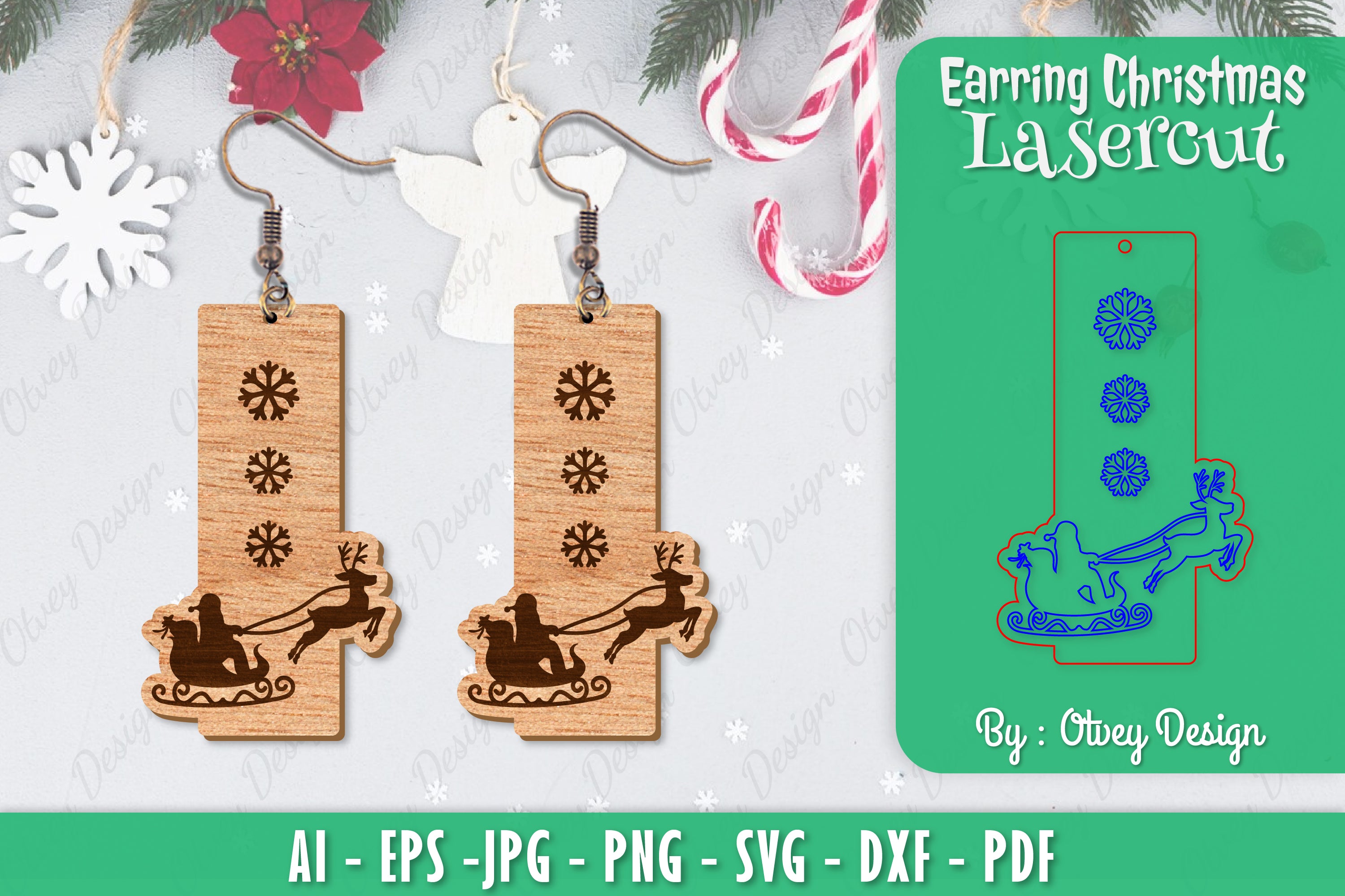 Christmas Earrings SVG Bundle 131 - CraftNest - Digital Crafting and Art
