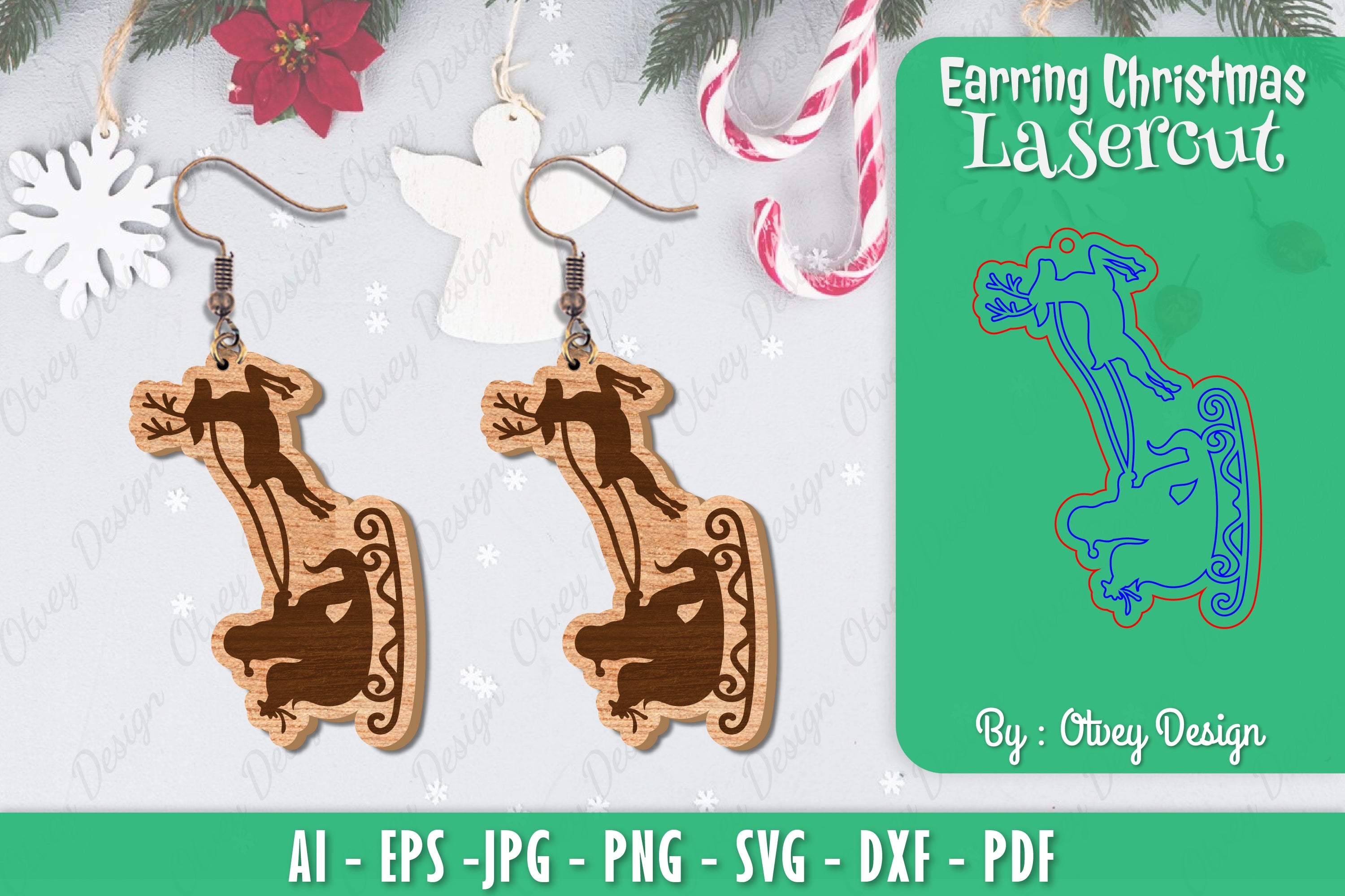 Christmas Earrings SVG Bundle