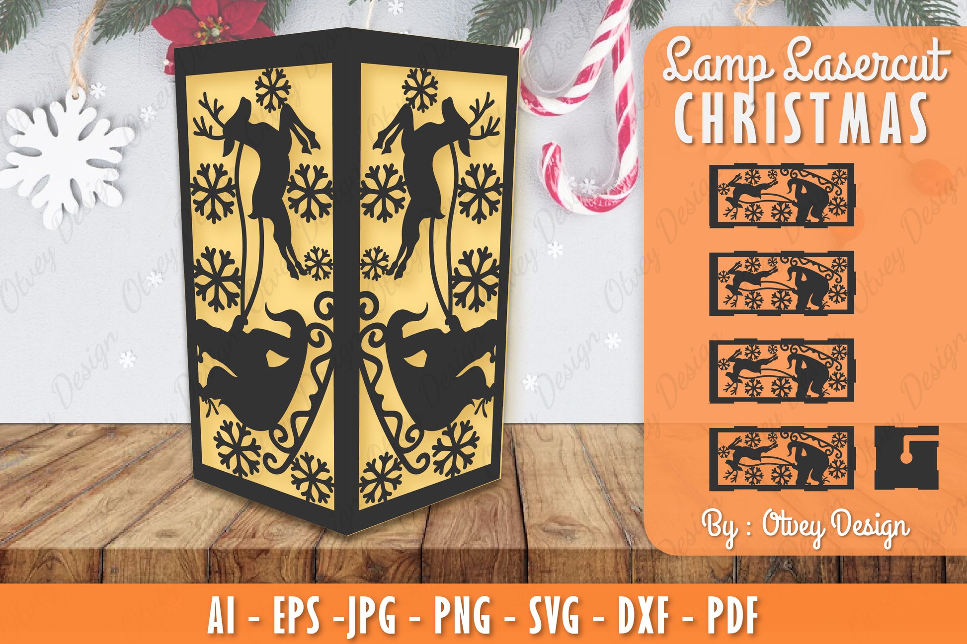 Christmas Lamp Lasercut SVG Bundle 24 - CraftNest - Digital Crafting and Art
