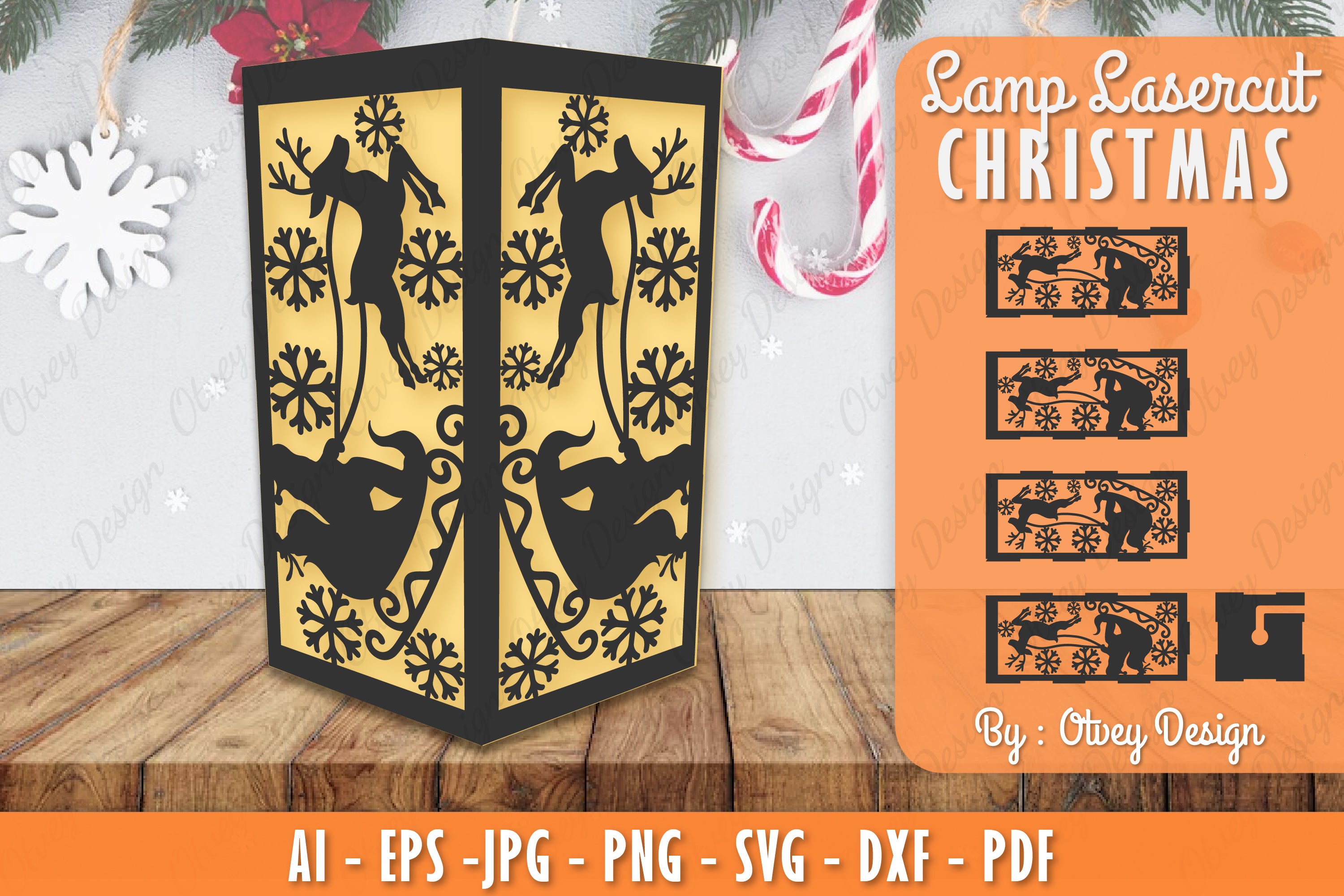 Christmas Lamp Lasercut SVG Bundle 24 - CraftNest - Digital Crafting and Art