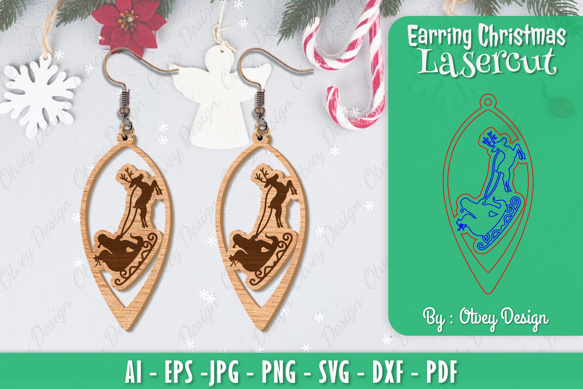 Christmas Earrings SVG Bundle 71 - CraftNest - Digital Crafting and Art