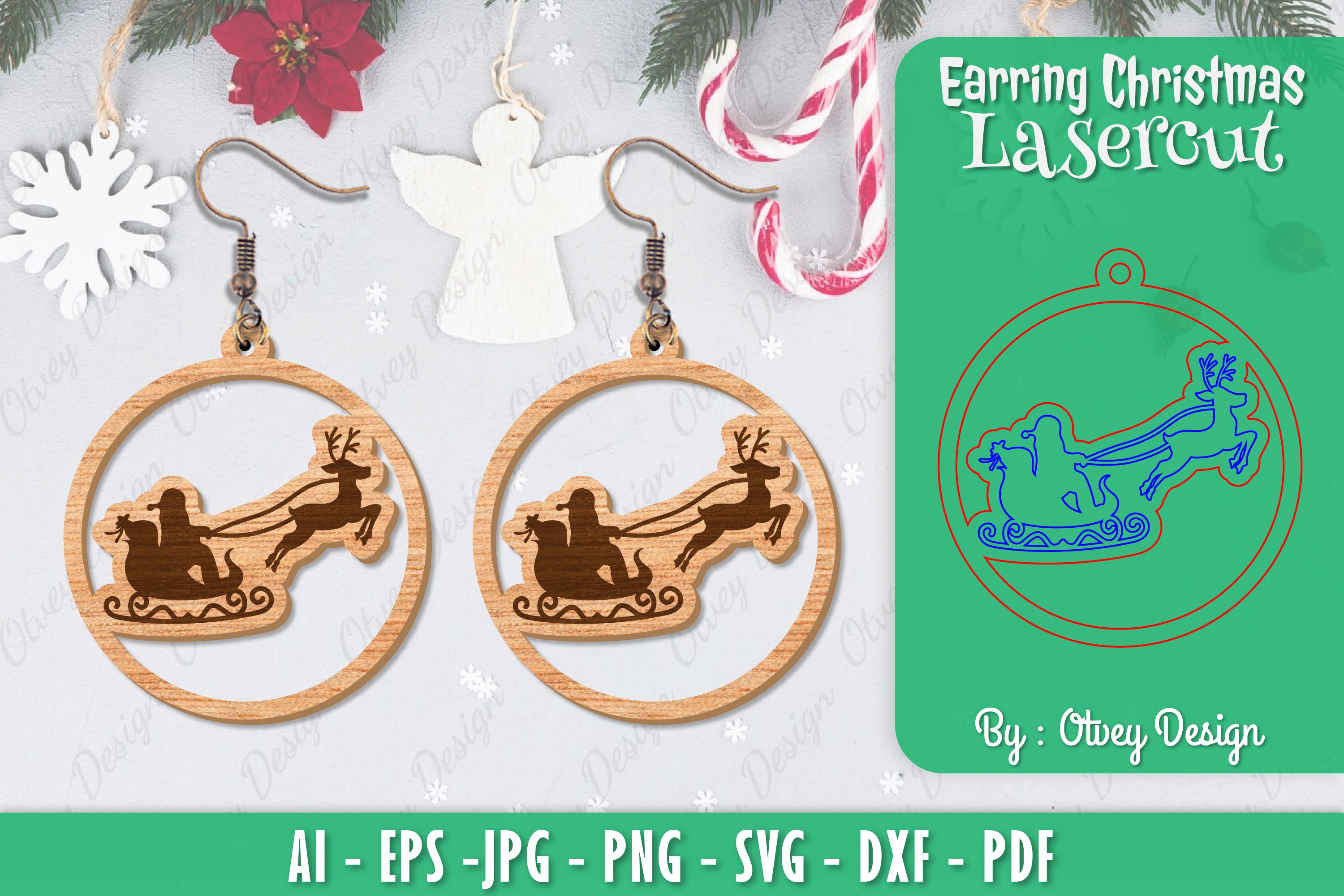 Christmas Earrings SVG Bundle