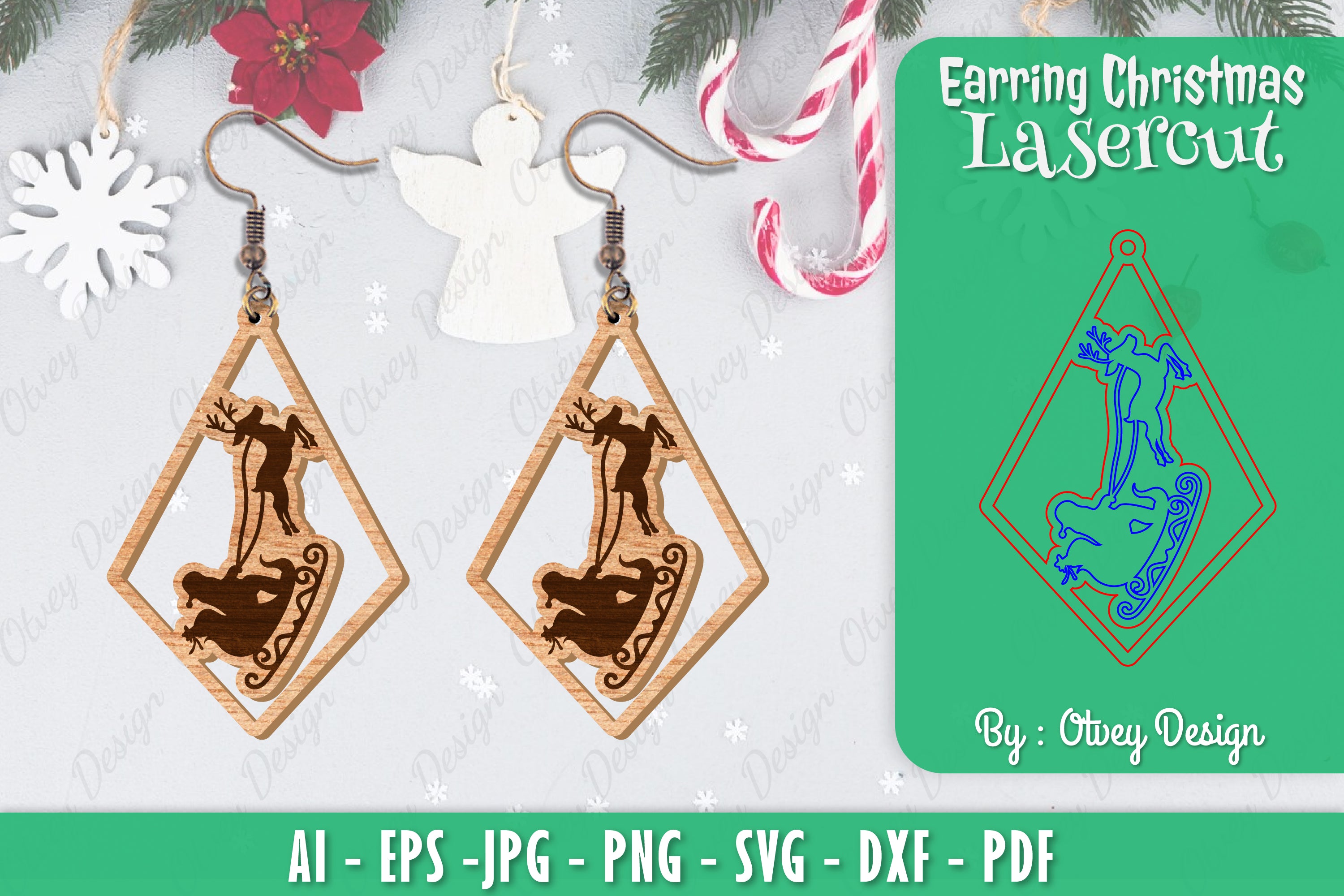Christmas Earrings SVG Bundle 41 - CraftNest - Digital Crafting and Art