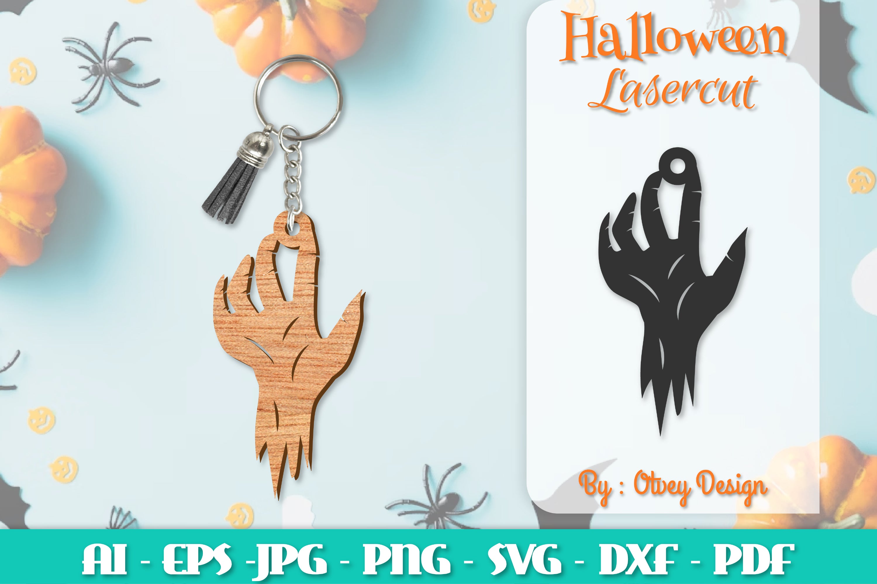 Keychain Halloween Lasercut SVG Bundle 258 - CraftNest - Digital Crafting and Art