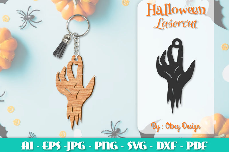 Keychain Halloween Lasercut SVG Bundle 258 - CraftNest - Digital Crafting and Art