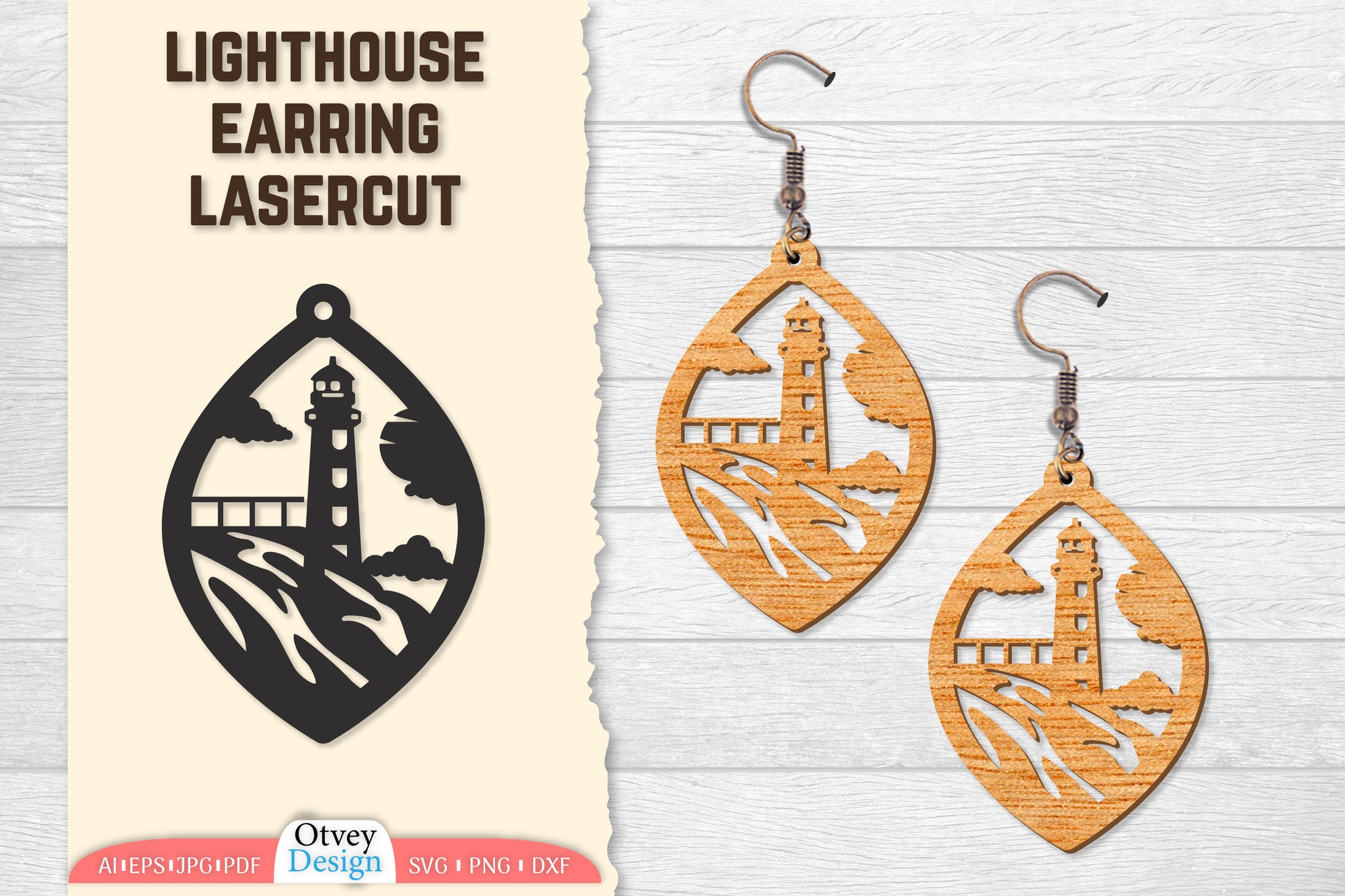 Lighthouse Earring Lasercut SVG Bundle 30 - CraftNest - Digital Crafting and Art