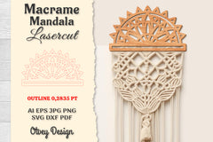 Macrame Frame Mandala Lasercut SVG Bundle 3 - CraftNest - Digital Crafting and Art