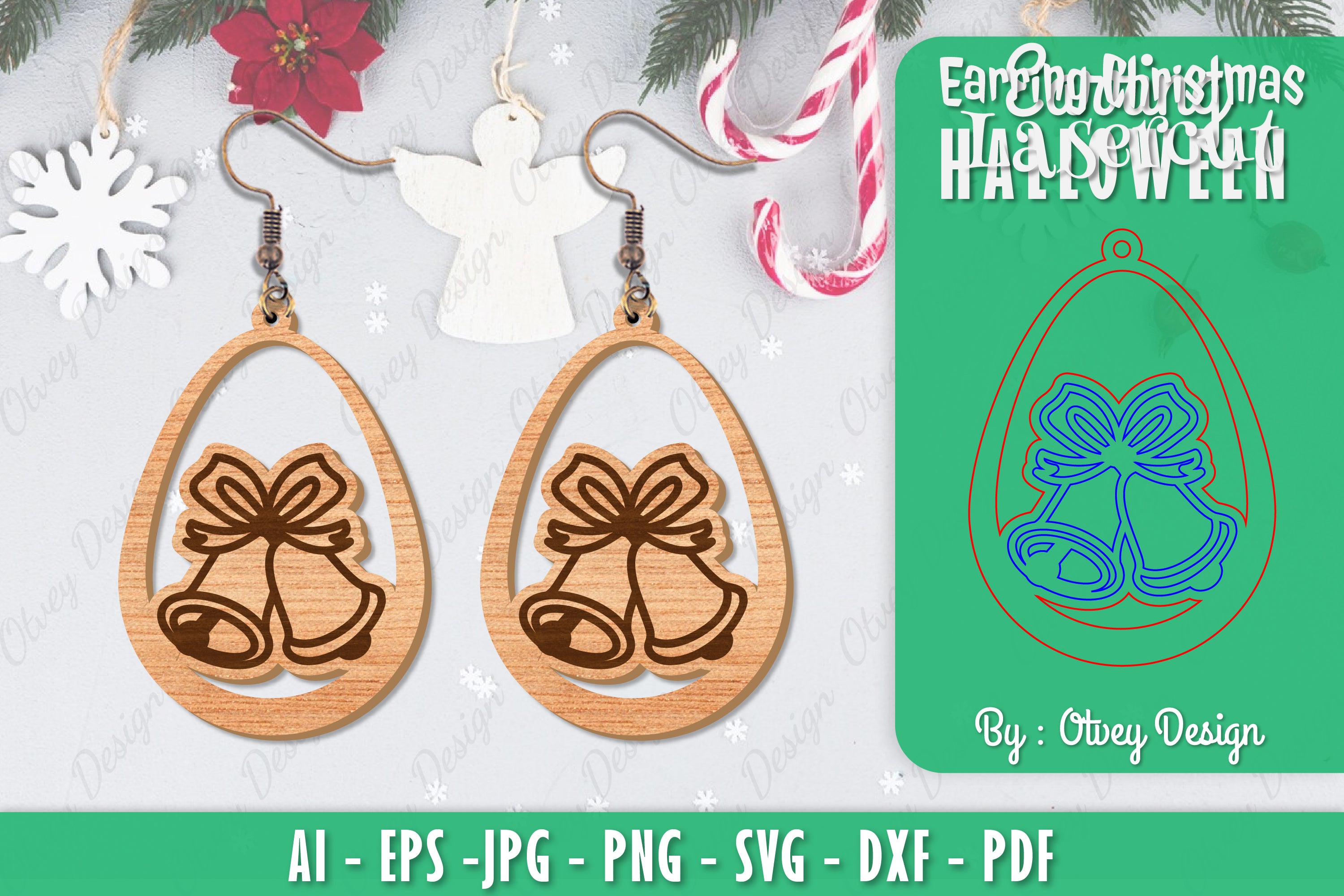 Christmas Earrings SVG Bundle 100 - CraftNest - Digital Crafting and Art