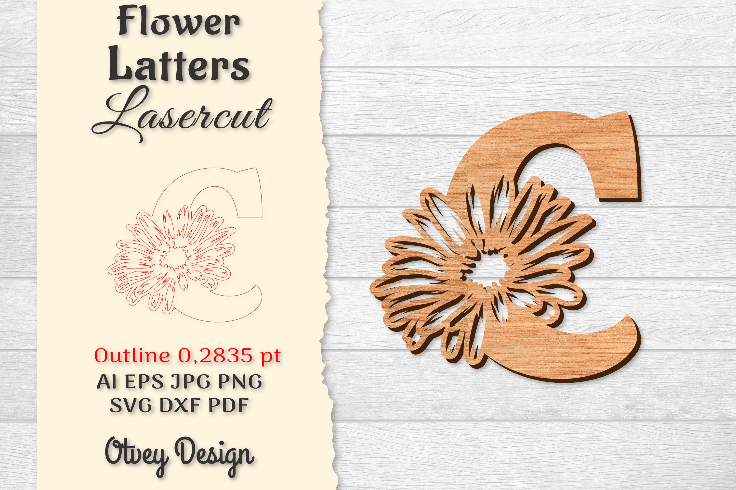 Flower Letters Laser Cut File SVG Bundle - CraftNest - Digital Crafting and Art