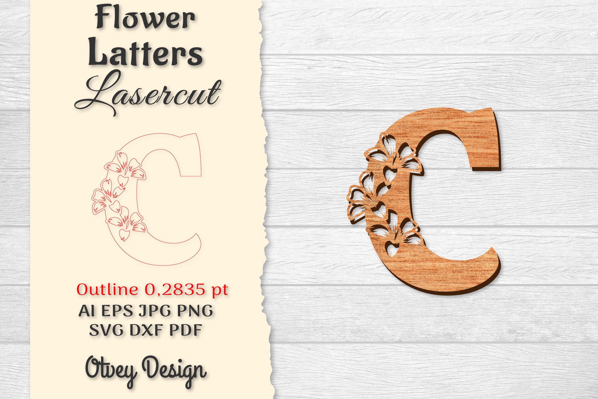 Flower Letters Laser Cut File SVG Bundle 119 - CraftNest - Digital Crafting and Art