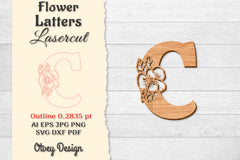 Flower Letters Laser Cut File SVG Bundle 79 - CraftNest - Digital Crafting and Art