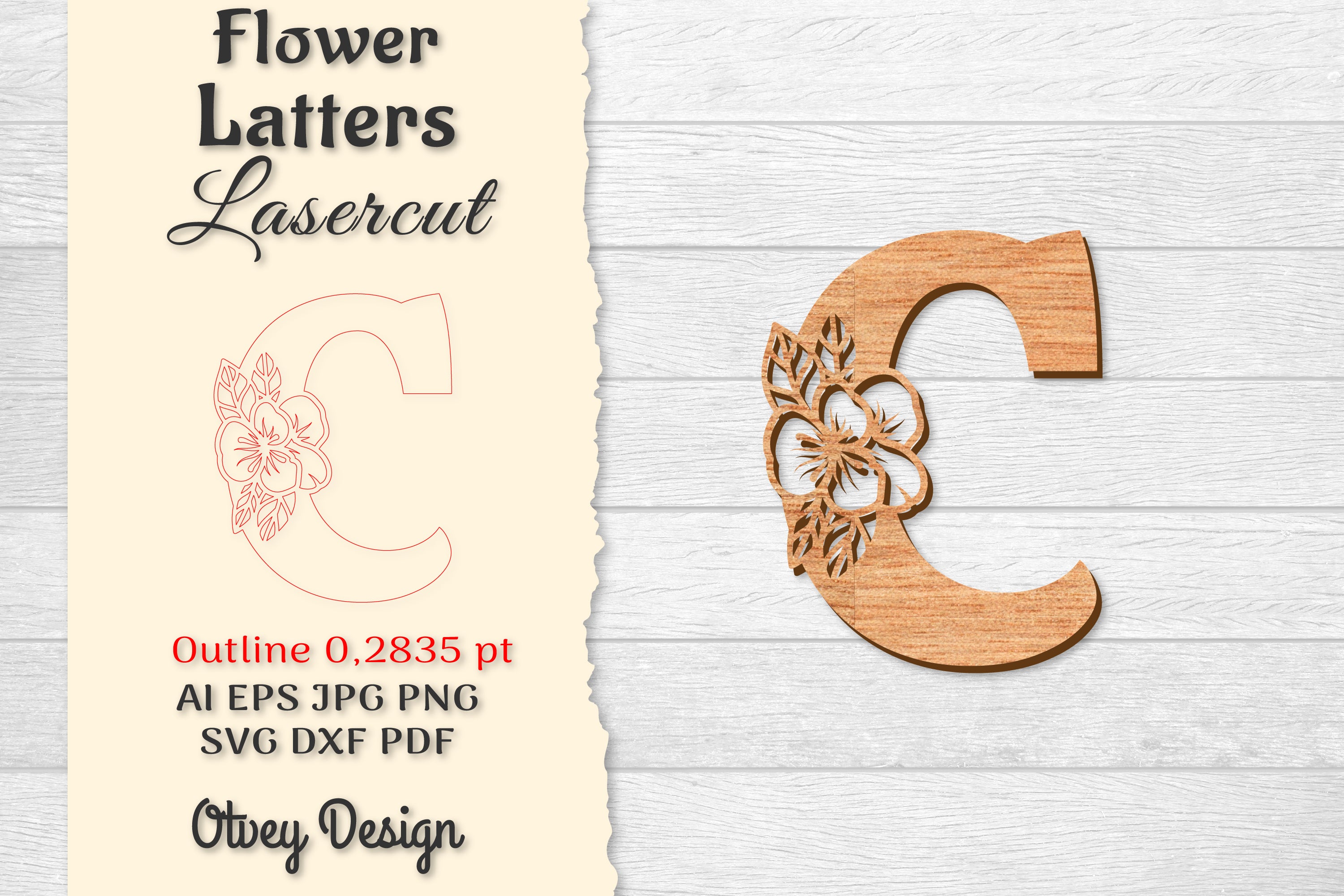 Flower Letters Laser Cut File SVG Bundle 79 - CraftNest - Digital Crafting and Art
