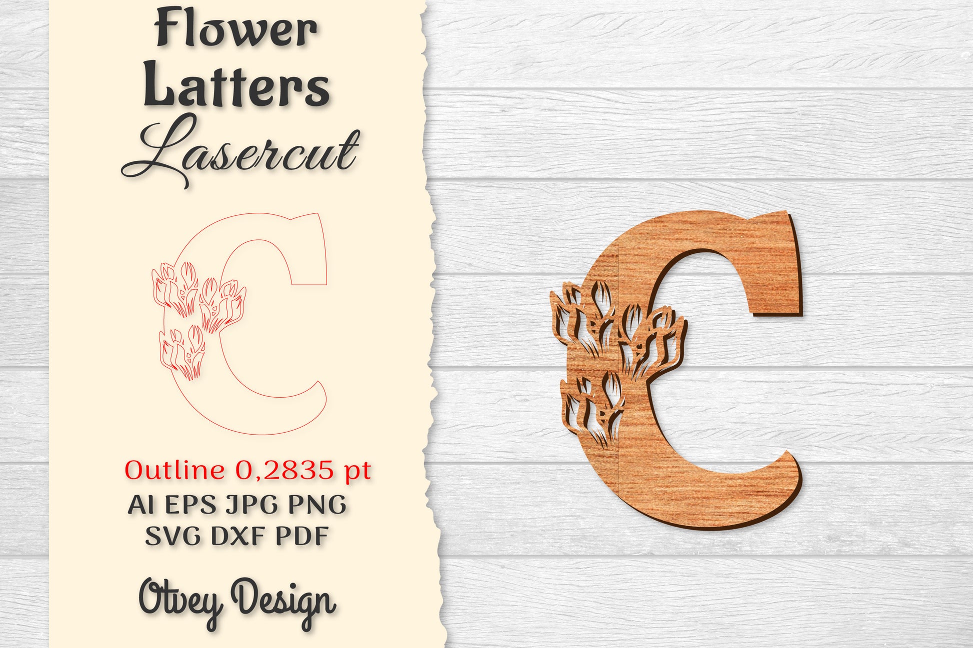 Flower Letters Laser Cut SVG Bundle 107 - CraftNest - Digital Crafting and Art