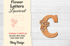 Flower Letters Laser Cut SVG Bundle 107 - CraftNest - Digital Crafting and Art