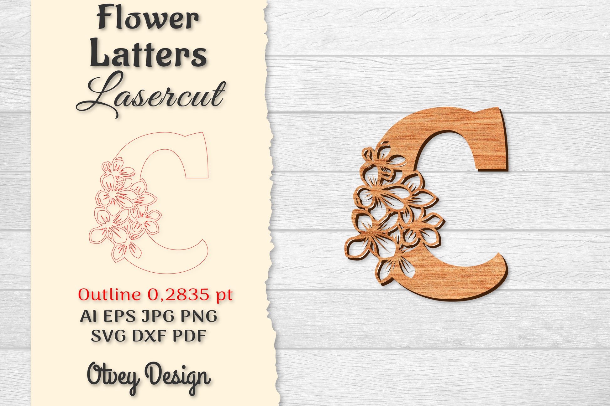 Flower Letters Laser Cut SVG Bundle 154 - CraftNest - Digital Crafting and Art