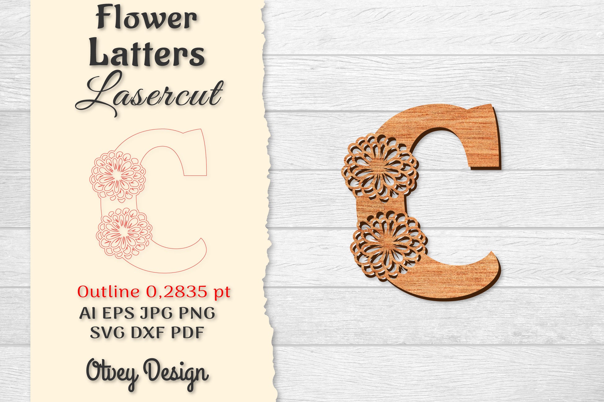Flower Letters Laser Cut SVG Bundle 38 - CraftNest - Digital Crafting and Art